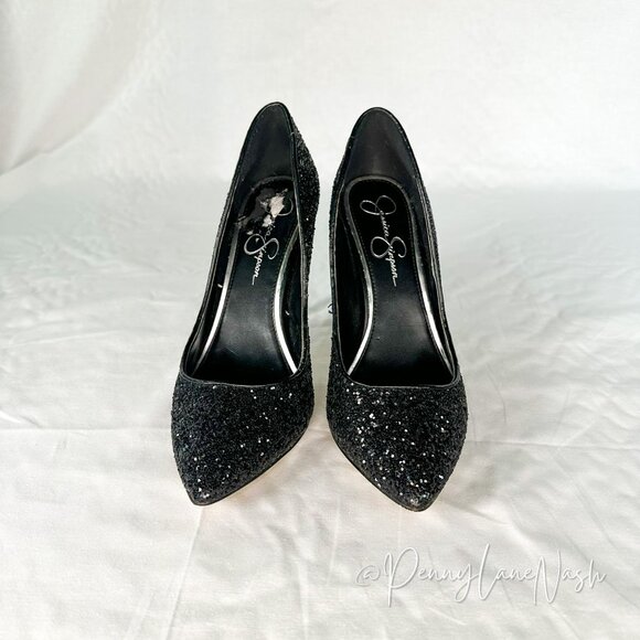 Jessica Simpson Veronica Glitter Pumps Black Size 8 - Picture 2 of 9